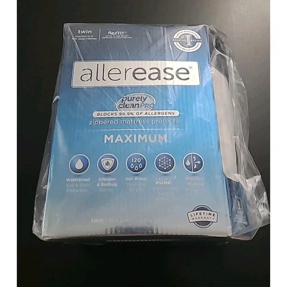Allerease Zippered Mattress Protection Waterproof Allergen Barrier Twin Cover - Picture 1 of 5
